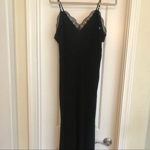 Size small black long maxi dress with lace
